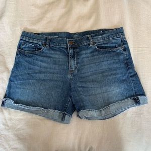 Loft outlet denim roll shorts